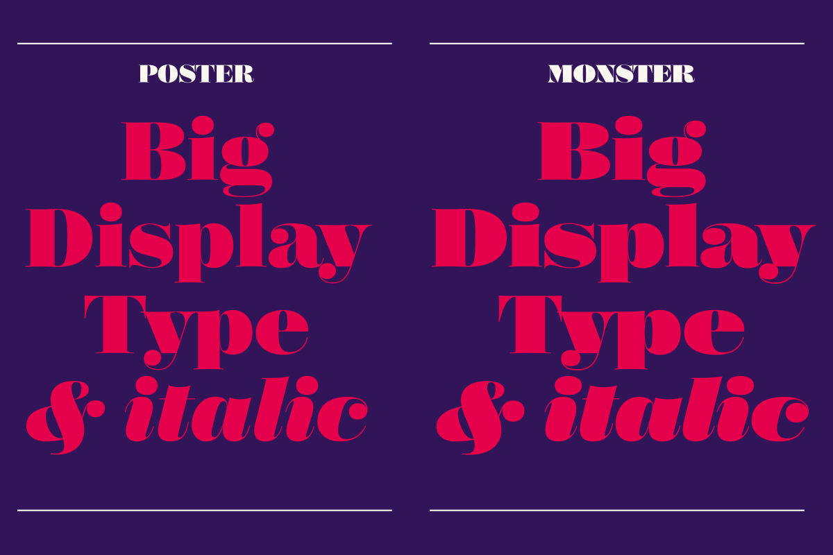Przykład czcionki Poster Display Monster Italic